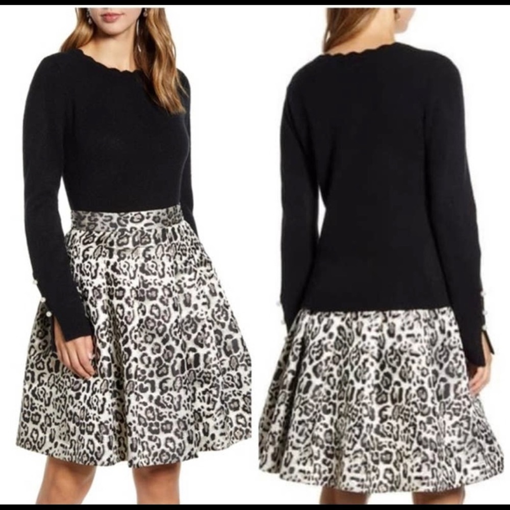 Rachel Parcell Black Scalloped Sweater with Pearls